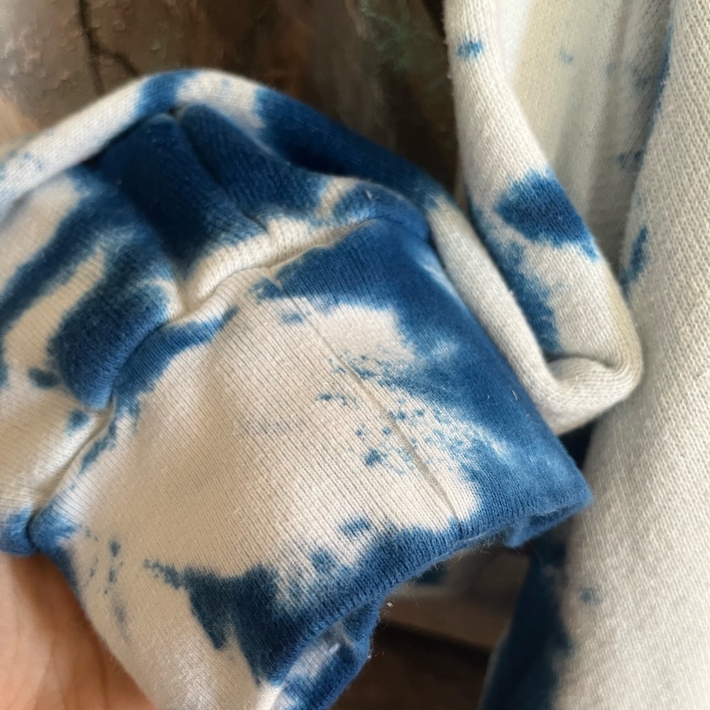 THE ELDER STATESMAN True Blue Tie-Dye Cotton & Cashmere Terry Hoodie - XL - Picture 7 of 16
